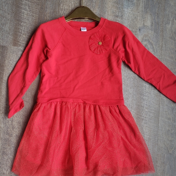 Carter's Kid Casual Red and gold tulle dress sz 7 - Picture 2 of 7